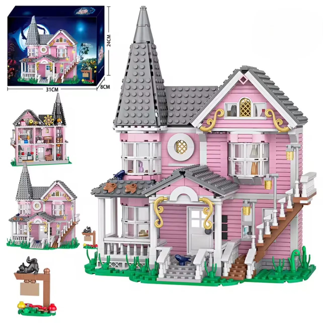 Ghost Mom Pink Palace House Building Set Halloween Haunted House Building Blocks compatible with Lego, Christmas birthday gift
Ghost Mom Pink Palace House Building Set Halloween Haunted House Building Blocks compatible with Lego, Christmas birthday gift