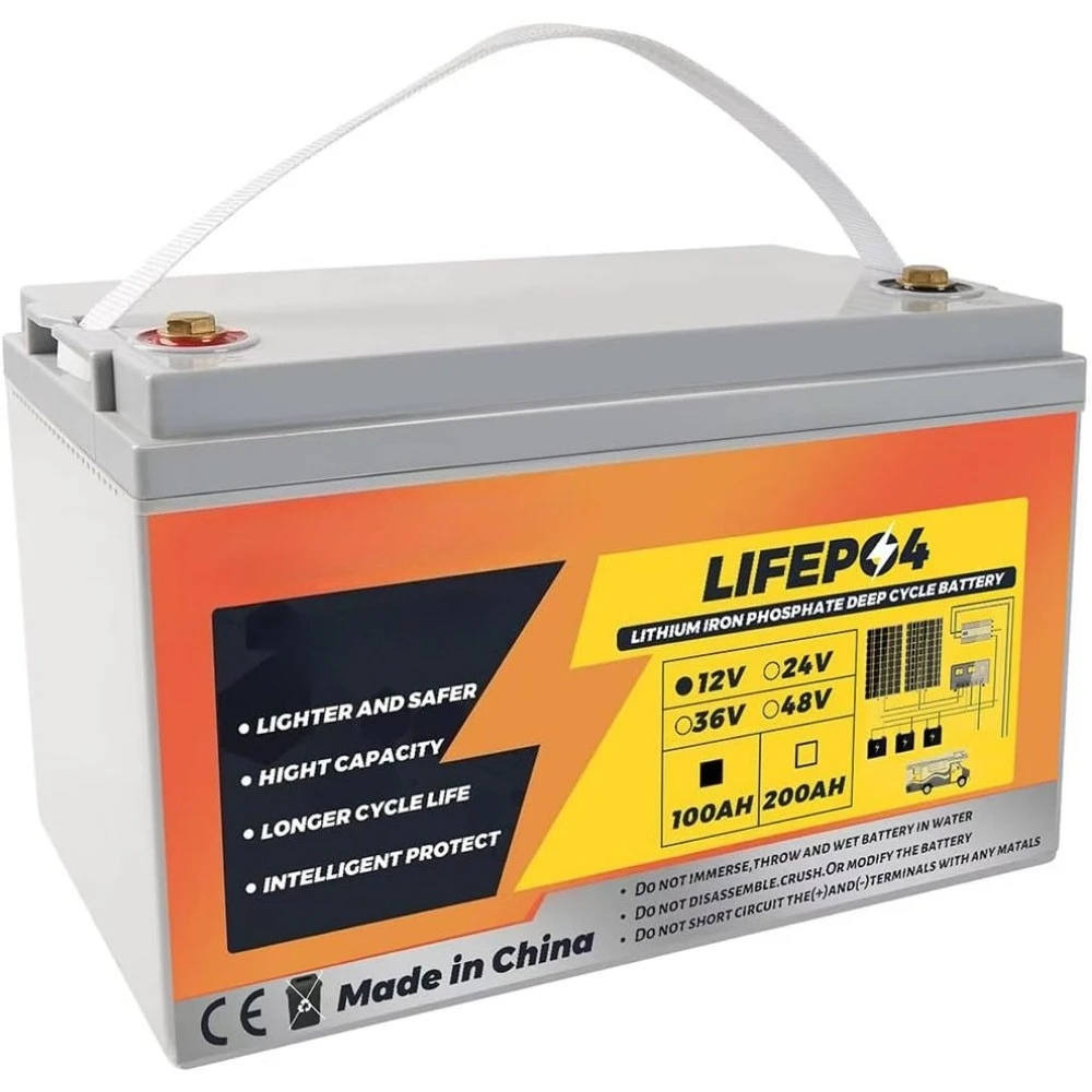 12V 100Ah LiFePO4 Battery 1280Wh lithium batteries 12v 100A BMS,Over 8000 Deep Cycle, Support in 4S/8P, for RV,Camper
12V 100Ah LiFePO4 Battery 1280Wh lithium batteries 12v 100A BMS,Over 8000 Deep Cycle, Support in 4S/8P, for RV,Camper