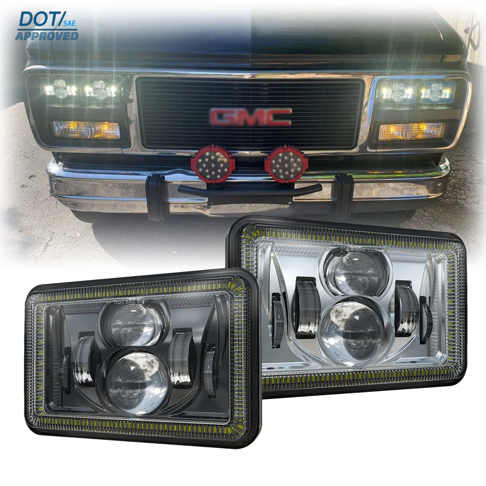 DOT 4×6" LED Headlamp For GMC Jimmy C/K/V/R/G 1500 2500 3500 Suburban 1982-1991 Caballero Sprint Truck W/ DRL H4 H4656 Light
DOT 4×6" LED Headlamp For GMC Jimmy C/K/V/R/G 1500 2500 3500 Suburban 1982-1991 Caballero Sprint Truck W/ DRL H4 H4656 Light