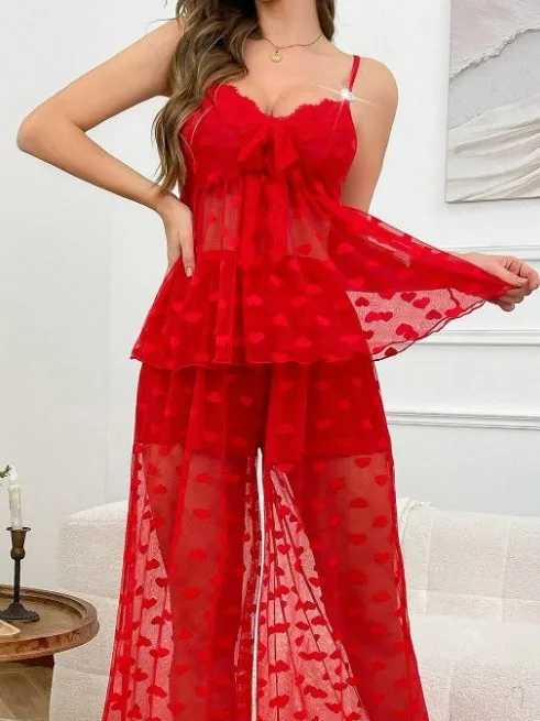 Sexy Lace Camisole Lingerie Set Home Wear Pajamas V-Neck Long Sleeveless Bodycon Design Pure Desire Style for Young Women
Sexy Lace Camisole Lingerie Set Home Wear Pajamas V-Neck Long Sleeveless Bodycon Design Pure Desire Style for Young Women