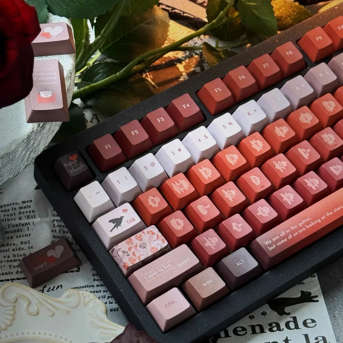 142 Keys Nightingale Roses Keycaps Original Design Cherry Profile PBT Dye Sublimation Keycap For MX Mechanical Game Keyboard
142 Keys Nightingale Roses Keycaps Original Design Cherry Profile PBT Dye Sublimation Keycap For MX Mechanical Game Keyboard