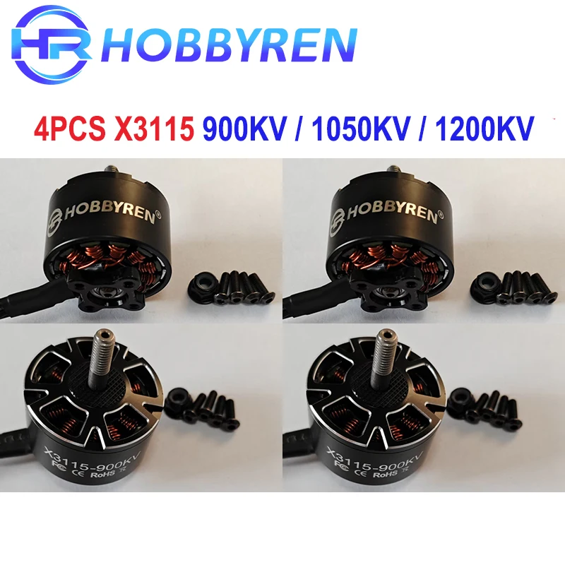 4PCS HOBBYREN X3115 3115 900KV 1050KV 1200KV 6S Brushless Motor for 9inch 10inch FPV Freestyle Long Range RC FPV Drone
4PCS HOBBYREN X3115 3115 900KV 1050KV 1200KV 6S Brushless Motor for 9inch 10inch FPV Freestyle Long Range RC FPV Drone