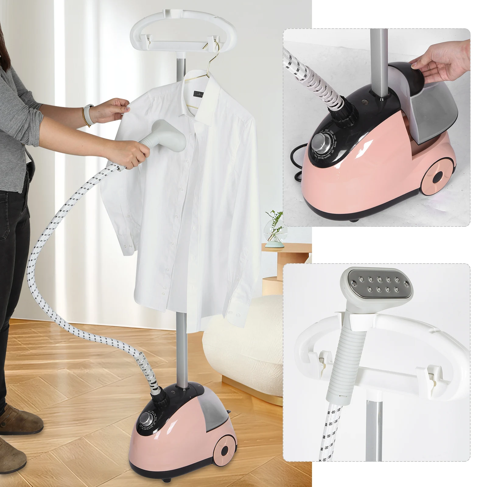 Steamer for Clothes Flat and Hanging Ironing Vertical Clothes Steamer with 11 Ironing Modes Fabric Steamer
Steamer for Clothes Flat and Hanging Ironing Vertical Clothes Steamer with 11 Ironing Modes Fabric Steamer