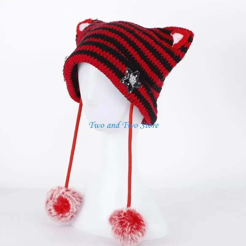 HX6F Women Beanie Teens Y2K Knitted Bobble Cap Cool Girl Headdress Cos play Party Hat
HX6F Women Beanie Teens Y2K Knitted Bobble Cap Cool Girl Headdress Cos play Party Hat