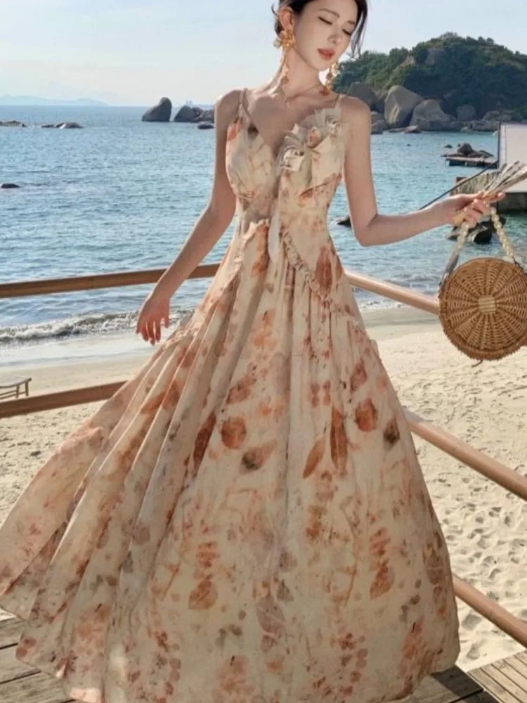 Vintage Floral Print Dresses For Women 2025 New Summer Elegant Party V-Neck Long Dress Casual Holiday Beach Fairy Vestidos
Vintage Floral Print Dresses For Women 2025 New Summer Elegant Party V-Neck Long Dress Casual Holiday Beach Fairy Vestidos
