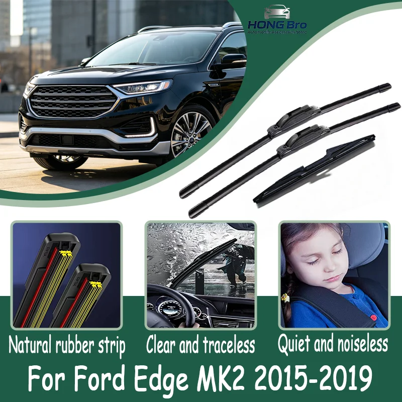 For Ford Edge MK2 2015-2019 28"+28"+15" Front & Rear Silicone Wiper Blades, Silent Durable, All-Season, Windscreen Cutter
For Ford Edge MK2 2015-2019 28"+28"+15" Front & Rear Silicone Wiper Blades, Silent Durable, All-Season, Windscreen Cutter