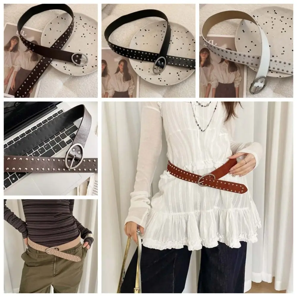 Vintage Adjustable Rivet Waist Belt Jeans Decor Punk Y2K Wide Belt Retro American Style PU Leather Waistbands Waist Seal
Vintage Adjustable Rivet Waist Belt Jeans Decor Punk Y2K Wide Belt Retro American Style PU Leather Waistbands Waist Seal