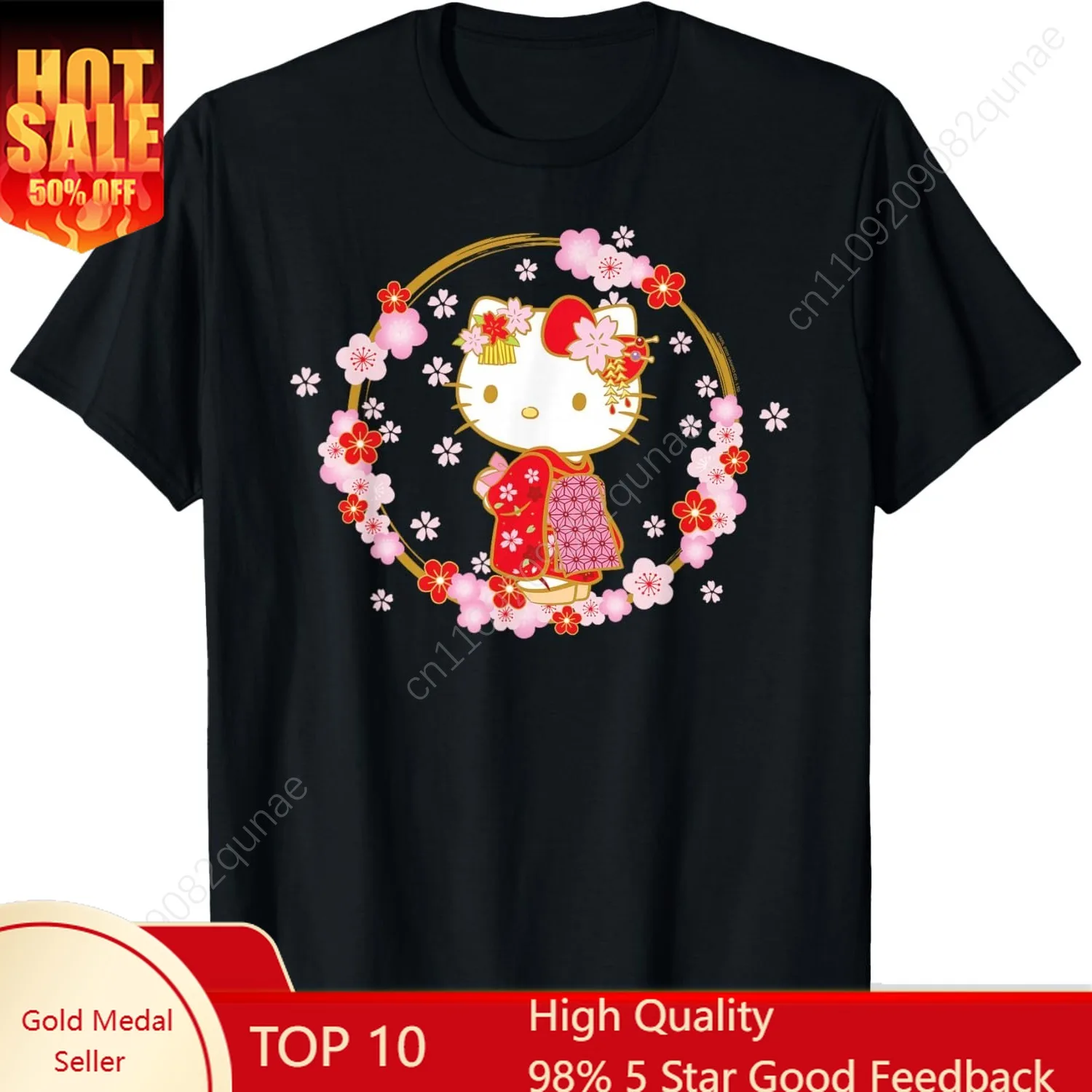 Hello Kitty Sakura Spring T-Shirt Women Tshirt Female Short Sleeved
Hello Kitty Sakura Spring T-Shirt Women Tshirt Female Short Sleeved