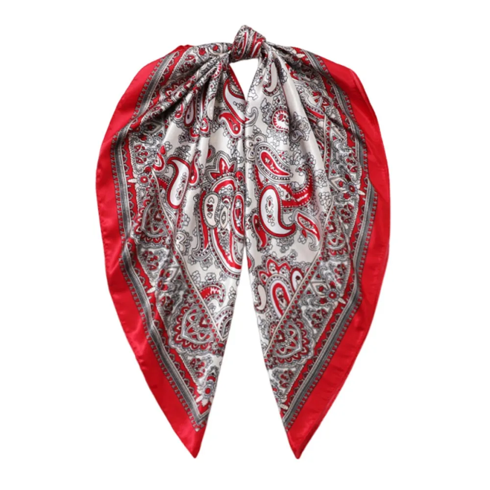 90*90CM Paisley Print Handkerchief Cashew Flower Printed Smooth Texture Silk Satin Hijab Scarf Thin Fabric Vintage Style
90*90CM Paisley Print Handkerchief Cashew Flower Printed Smooth Texture Silk Satin Hijab Scarf Thin Fabric Vintage Style