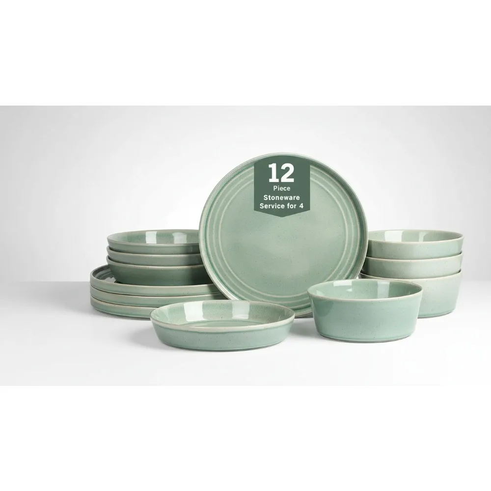 Набор столовой посуды из зеленого камня, 12 предметов, тарелки, которые можно мыть в посудомоечной машине и в микроволновой печи, миски для семейной столовой
Набор столовой посуды из зеленого камня, 12 предметов, тарелки, которые можно мыть в посудомоечной машине и в микроволновой печи, миски для семейной столовой