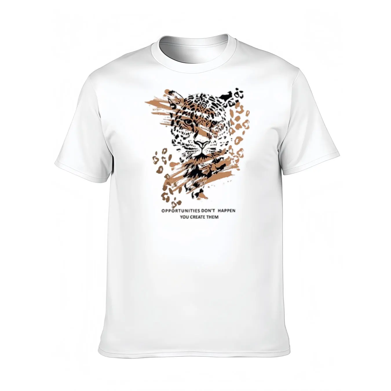 Men's Cotton Tee With OPPORTUNITIES Leopard Head Print, Soft Crew Neck Shirt For Outdoor, Christmas Gift
Men's Cotton Tee With OPPORTUNITIES Leopard Head Print, Soft Crew Neck Shirt For Outdoor, Christmas Gift