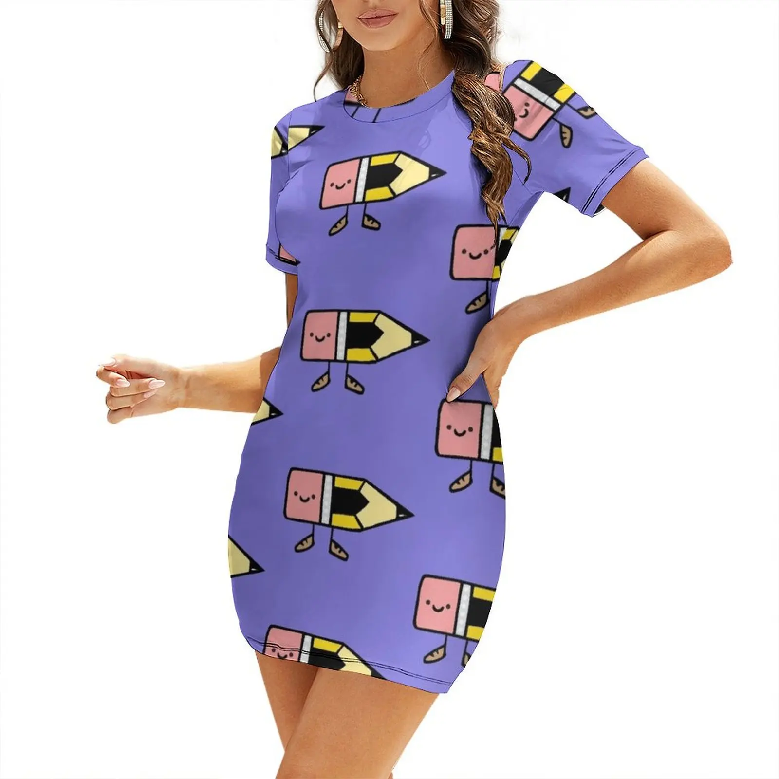Happy pencil Short-Sleeved Dress women's elegant loose dresses dress for women summer dress women summer 2025
Happy pencil Short-Sleeved Dress women's elegant loose dresses dress for women summer dress women summer 2025