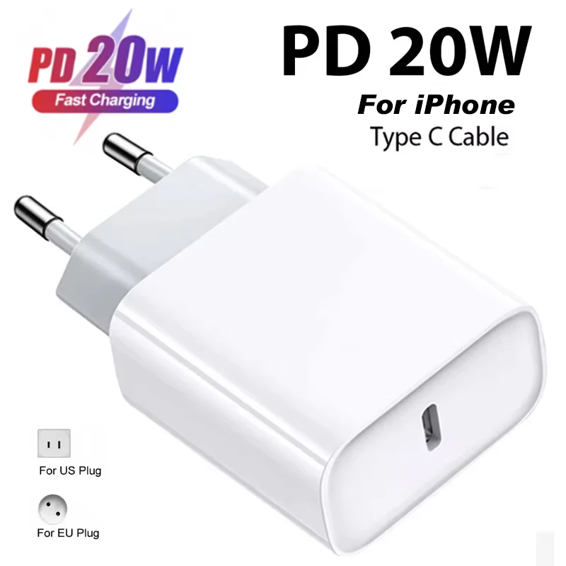 20W PD USB-C Power Adapter Fast Charger For iPhone 14 13 12 11 Pro Max USB Type C Wall Quick Charging X XS XR 7 8 6 Plus Cable
20W PD USB-C Power Adapter Fast Charger For iPhone 14 13 12 11 Pro Max USB Type C Wall Quick Charging X XS XR 7 8 6 Plus Cable