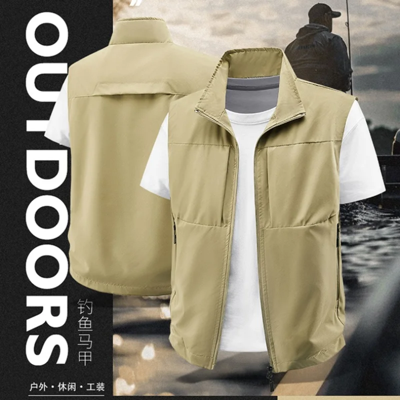 High Quality Thin Casual Loose Vest Men's Zipper Multi-Pocket Sleeveless Workwear Printed Urban Fashion Fiber Fishing Jacket
High Quality Thin Casual Loose Vest Men's Zipper Multi-Pocket Sleeveless Workwear Printed Urban Fashion Fiber Fishing Jacket