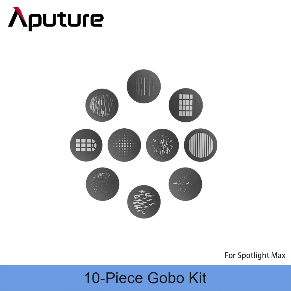 Aputure 10-Piece Gobo Kit (Size A) for Spotlight Max
Aputure 10-Piece Gobo Kit (Size A) for Spotlight Max