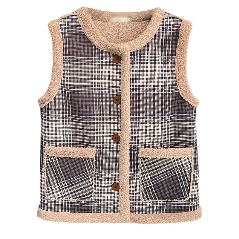 Plus Size Women Sleeveless Vest Winter Retro fleece-lined Loose Thicken Plaid Warm Waistcoat 8553
Plus Size Women Sleeveless Vest Winter Retro fleece-lined Loose Thicken Plaid Warm Waistcoat 8553