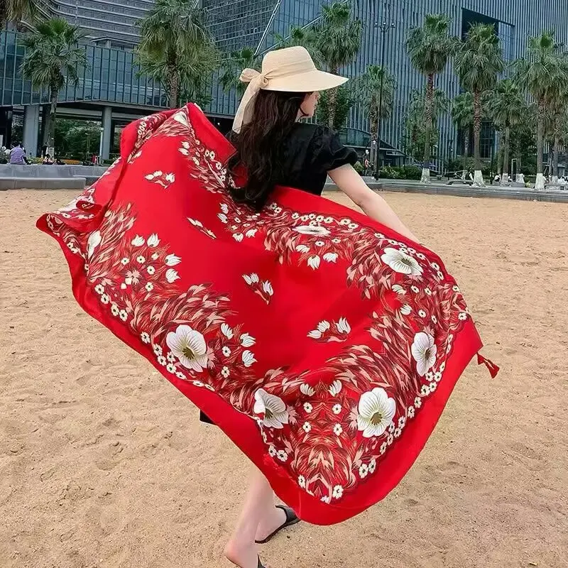 180*90cm Travel Beach Sunscreen Scarve Bikini Large Shawl Sarong Wrap Scarf Women Brazilian Swimsuit Bathing Cover-ups
180*90cm Travel Beach Sunscreen Scarve Bikini Large Shawl Sarong Wrap Scarf Women Brazilian Swimsuit Bathing Cover-ups