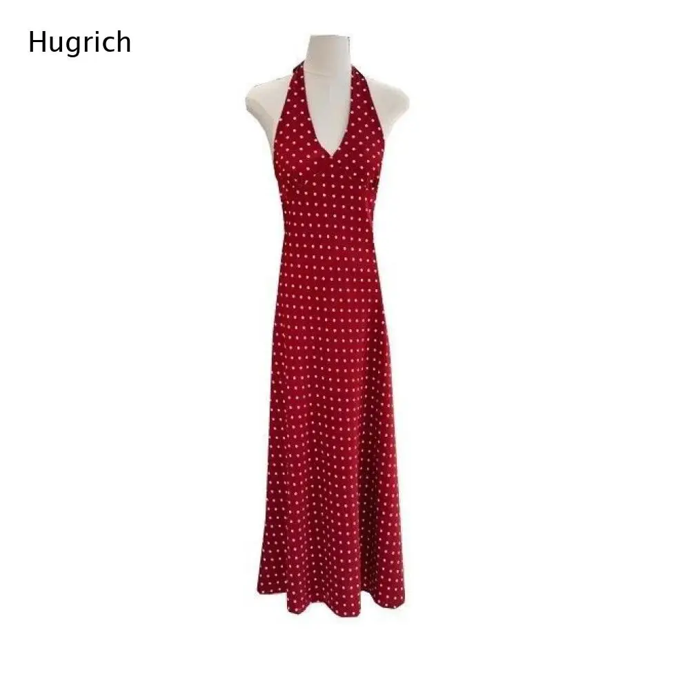 Red Polka Dot Halter Neck Maxi Dress for Women Sleeveless Backless A Line Dress for Party
Red Polka Dot Halter Neck Maxi Dress for Women Sleeveless Backless A Line Dress for Party