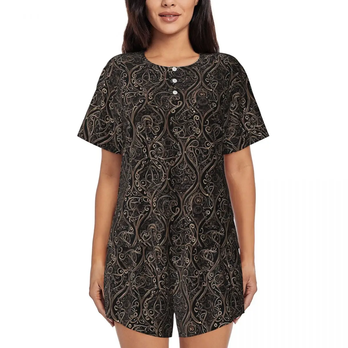 Steampunk Gothic Pajamas Summer 2 Piece Vintage Print Funny Pajama Sets Women Short-Sleeve O Neck Casual Graphic Nightwear
Steampunk Gothic Pajamas Summer 2 Piece Vintage Print Funny Pajama Sets Women Short-Sleeve O Neck Casual Graphic Nightwear