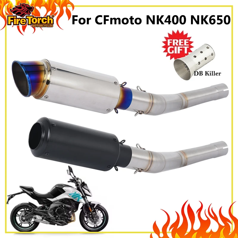 Slip On For CFmoto NK400 NK650 400NK 650NK Motorcycle Exhaust Systems Middle Link Pipe Escape 51mm Muffler DB Killer Tail Tube
Slip On For CFmoto NK400 NK650 400NK 650NK Motorcycle Exhaust Systems Middle Link Pipe Escape 51mm Muffler DB Killer Tail Tube
