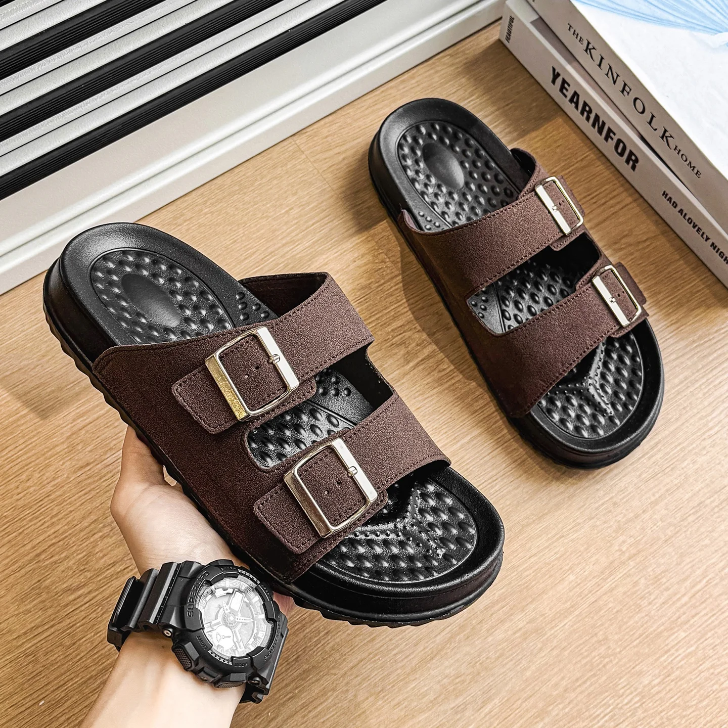 Summer Outdoor Slippers Men Trendy Simple Style Elastic Durable Sole Light Daily Walking Shoes
Summer Outdoor Slippers Men Trendy Simple Style Elastic Durable Sole Light Daily Walking Shoes