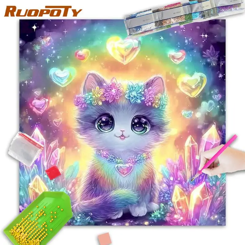 RUOPOTY Cat Diamond Painting Kit Wall Decor Diamond Painting For Adults Animal Full Round/Square Modern Diy Gift Artwork
RUOPOTY Cat Diamond Painting Kit Wall Decor Diamond Painting For Adults Animal Full Round/Square Modern Diy Gift Artwork
