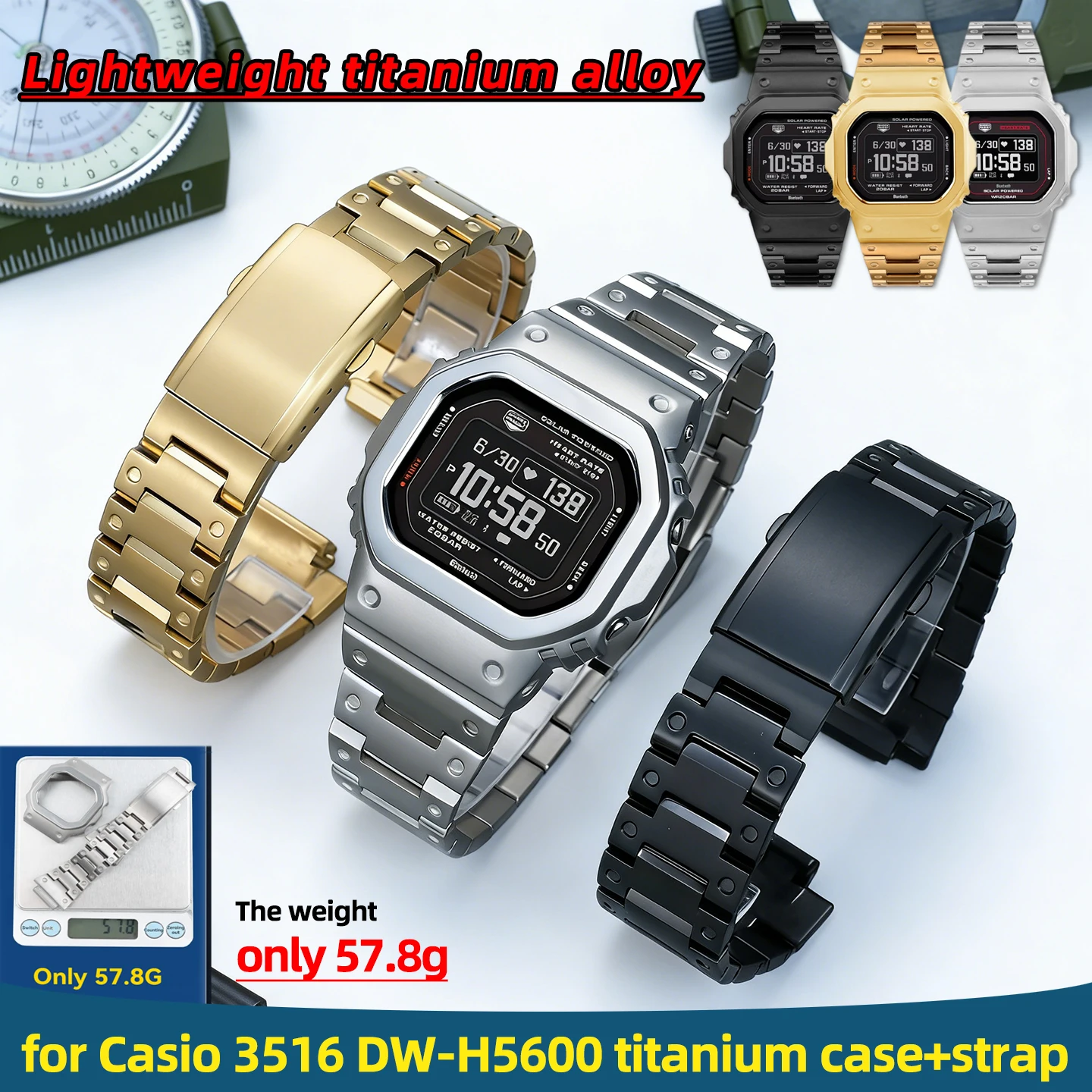 Комплект DW-H5600 MOD: титановый корпус и ремешок для Casio 3516 DW-H5600, модифицированный легкий титановый сплав, аксессуары для мужских часов
Комплект DW-H5600 MOD: титановый корпус и ремешок для Casio 3516 DW-H5600, модифицированный легкий титановый сплав, аксессуары для мужских часов
