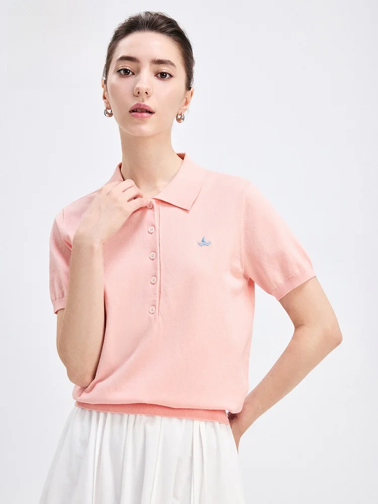 Navigare Women's Knitted ort Sve irt Elastic Collar T-irt New Summer Collection Classic Embroidery Casual Wear
Navigare Women's Knitted ort Sve irt Elastic Collar T-irt New Summer Collection Classic Embroidery Casual Wear