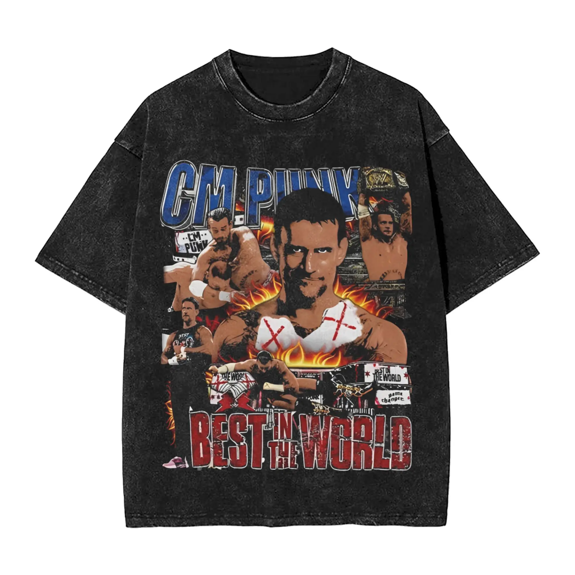 CM Punk BITW wrestling wrestler T Shirts Hip Hop Washed Cotton Street T-Shirt Novelty Men Women Streetwear Printed Tees
CM Punk BITW wrestling wrestler T Shirts Hip Hop Washed Cotton Street T-Shirt Novelty Men Women Streetwear Printed Tees
