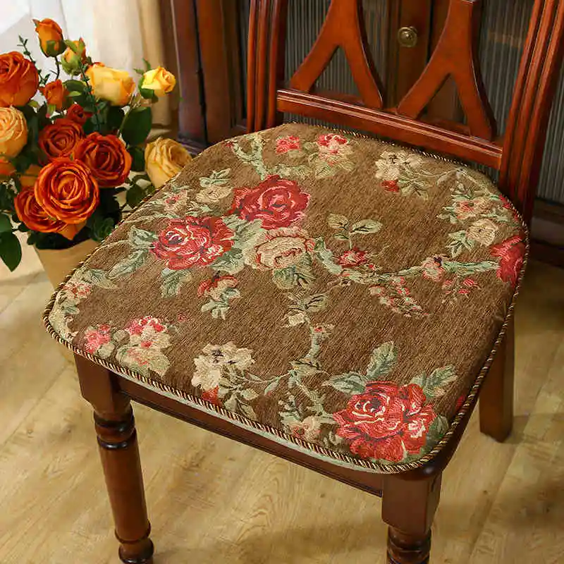 Chenille Chair Cushion Vintage Rose Flower Bird Sponge Cushion Horseshoe-shaped Thickened Chair Cover Diningchair Cushion
Chenille Chair Cushion Vintage Rose Flower Bird Sponge Cushion Horseshoe-shaped Thickened Chair Cover Diningchair Cushion