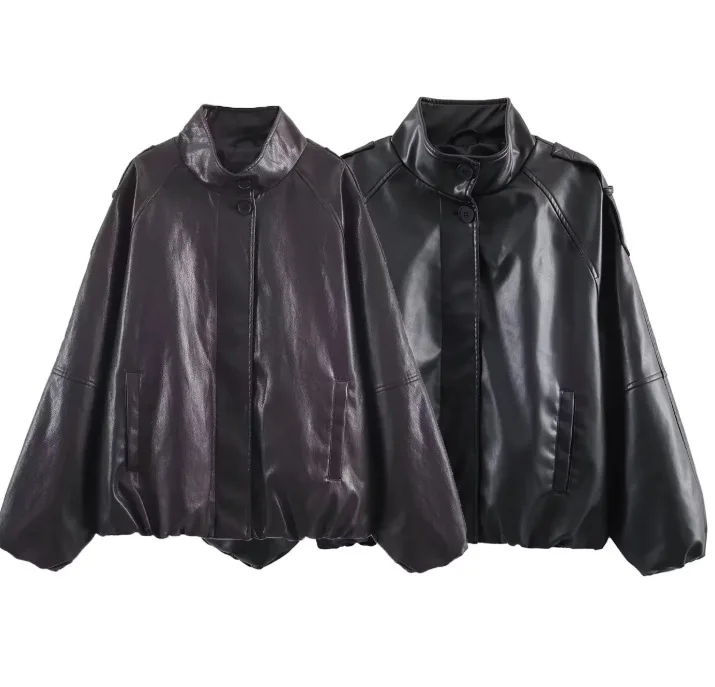 New Autumn/Winter Fashion Casual Long Sleeve Stand Collar Zipper Solid Color Loose Fit PU Jacket
New Autumn/Winter Fashion Casual Long Sleeve Stand Collar Zipper Solid Color Loose Fit PU Jacket