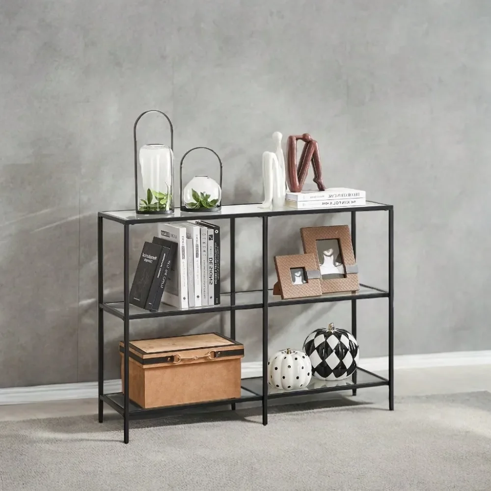 39.4 Inch Console Table With 3 Shelves, Sofa Tables, Modern Entryway Table, Metal Frame, Tempered Glass Shelf, Entryway Living
39.4 Inch Console Table With 3 Shelves, Sofa Tables, Modern Entryway Table, Metal Frame, Tempered Glass Shelf, Entryway Living