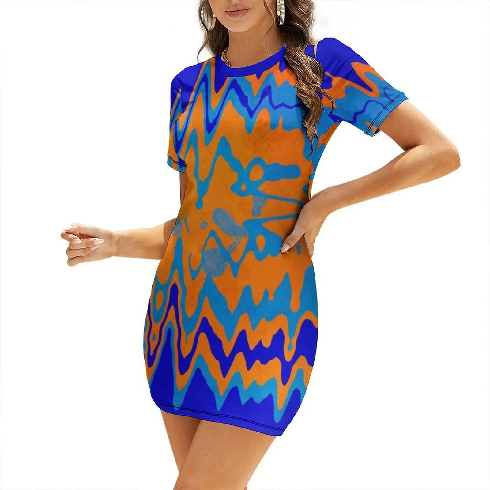 Blue Orange Abstract Short-Sleeved Dress evening dresses ladies summer women's dress 2026 dress for women
Blue Orange Abstract Short-Sleeved Dress evening dresses ladies summer women's dress 2026 dress for women