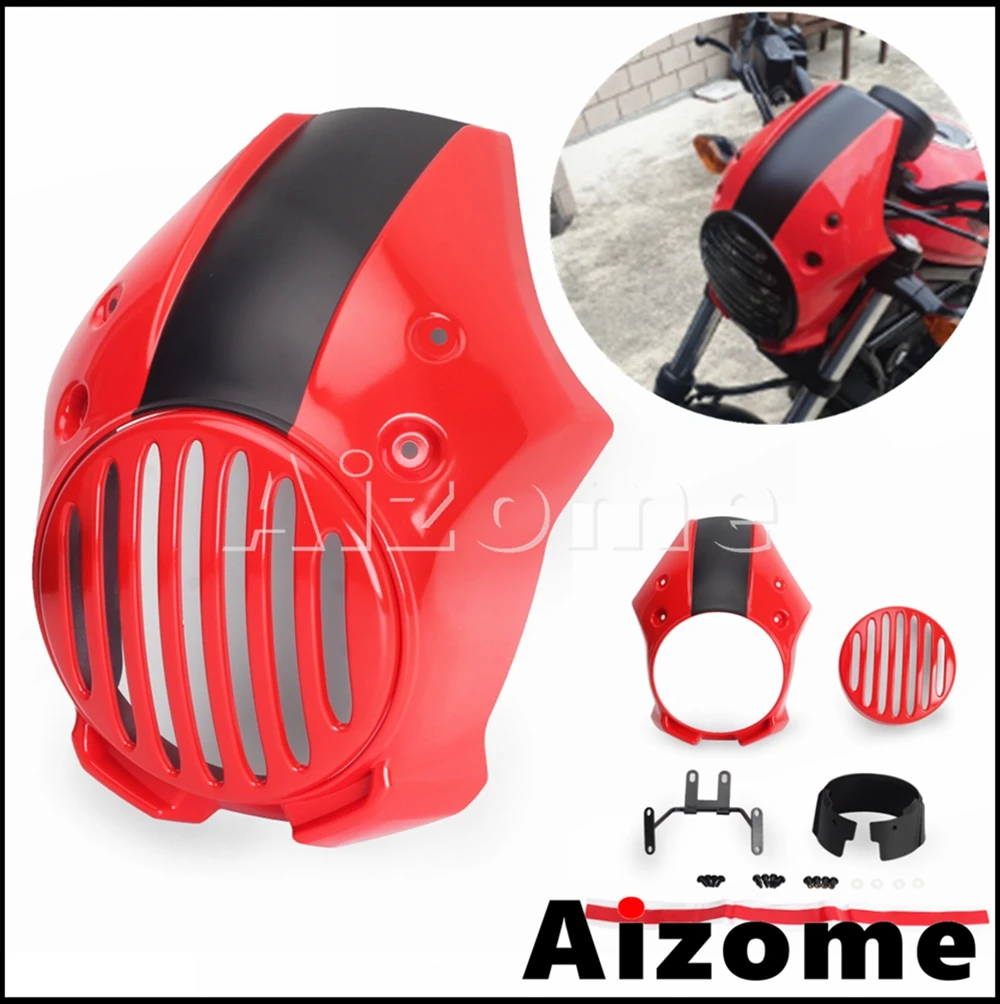 ABS Red Front Cowling Mask Headlight Fairing For Honda Rebel CMX 250 300 500 Motorcycle Grille Headlamp Guard Protector 2017-22
ABS Red Front Cowling Mask Headlight Fairing For Honda Rebel CMX 250 300 500 Motorcycle Grille Headlamp Guard Protector 2017-22