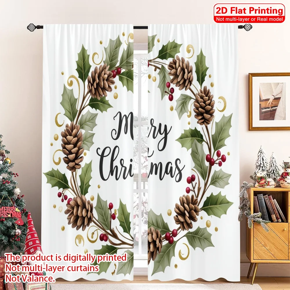 2pcs 2D flat printing Christmas Window Curtains Merry Christmas Pine Cones Polyester Without Electricity Party Decorations
2pcs 2D flat printing Christmas Window Curtains Merry Christmas Pine Cones Polyester Without Electricity Party Decorations