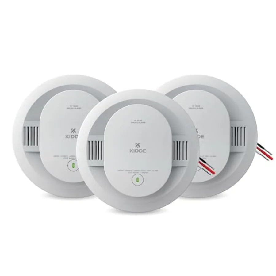 Smoke Detector for home safety, ABS plastic, white, hardwired with 10-year battery backup and interconnectable functionality
Smoke Detector for home safety, ABS plastic, white, hardwired with 10-year battery backup and interconnectable functionality