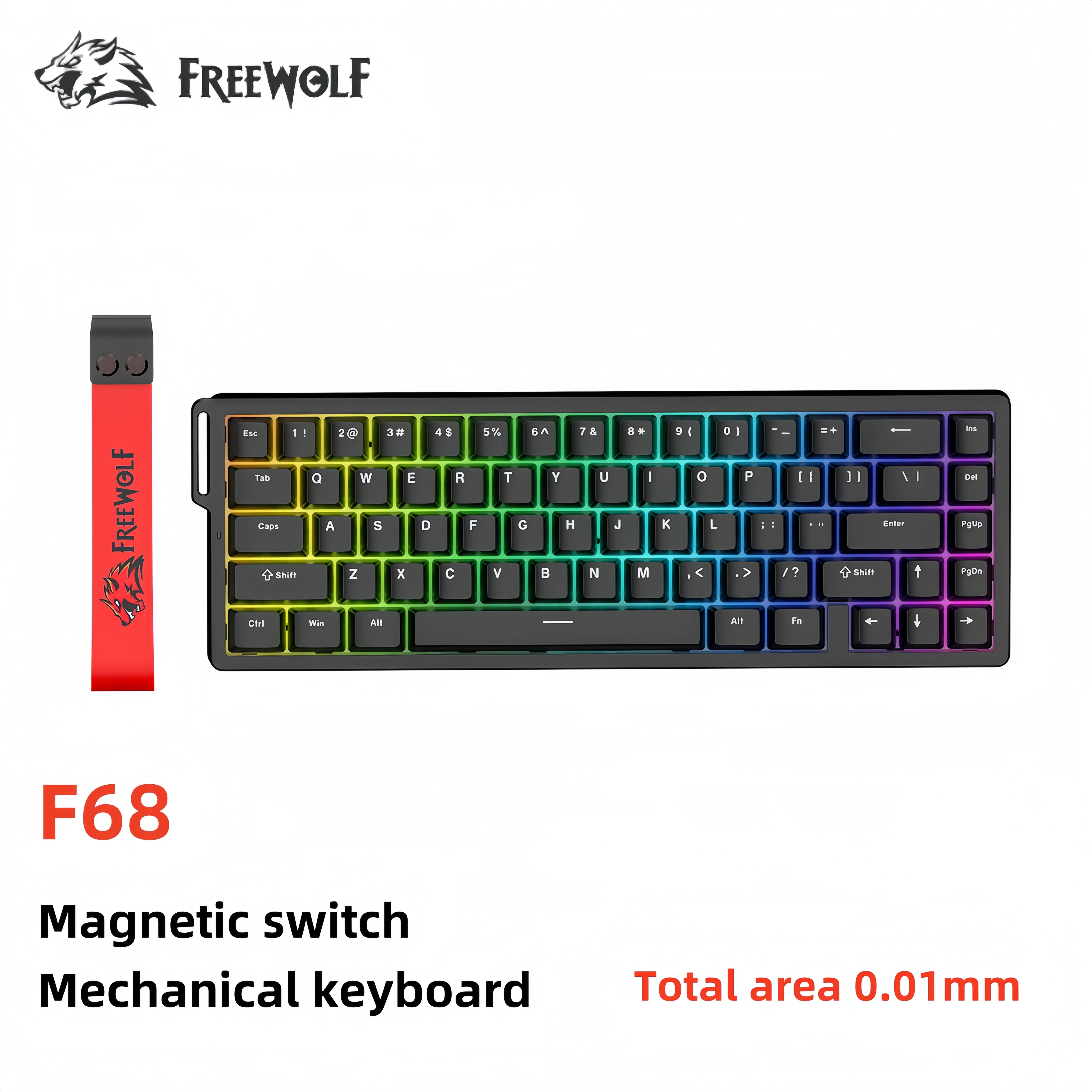 FreeWolf F68 Магнитная ось игровая проводная механическая клавиатура 0,01 мм прецизионная клавиатура 8 кГц частота заката RGB подсветка горячая замена
FreeWolf F68 Магнитная ось игровая проводная механическая клавиатура 0,01 мм прецизионная клавиатура 8 кГц частота заката RGB подсветка горячая замена