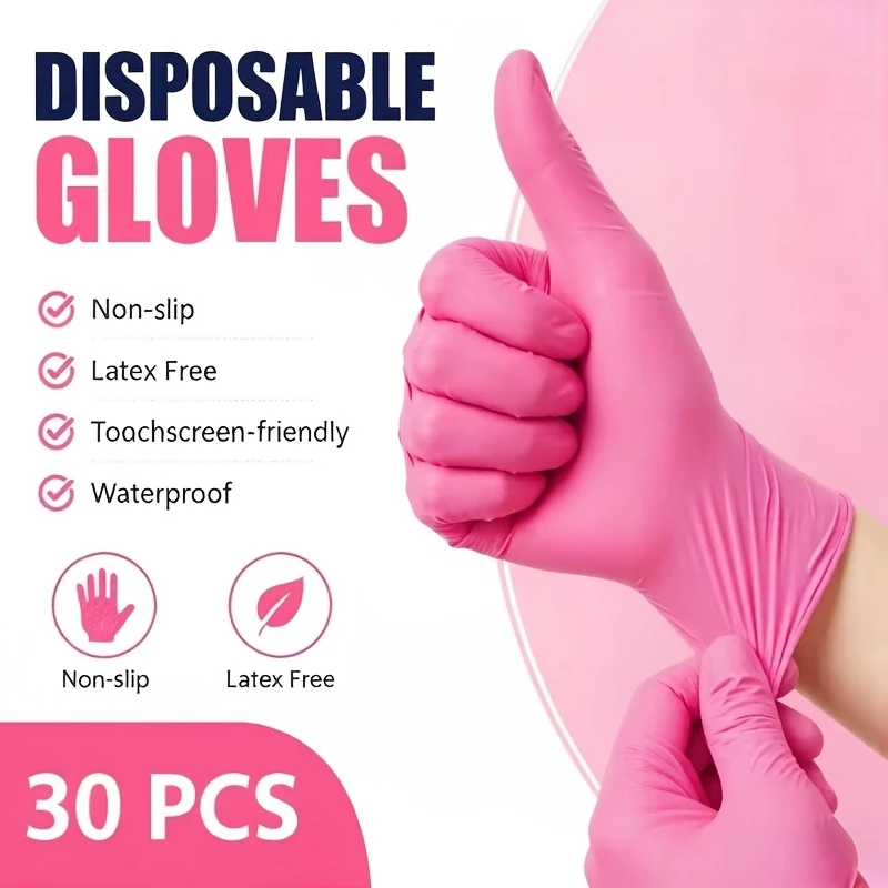 Pink Disposable Nitrile Gloves Powder Free Latex Free Kitchen Cooking Household Clean Beauty Salon Hair Dye Pet Care Work Gloves
Pink Disposable Nitrile Gloves Powder Free Latex Free Kitchen Cooking Household Clean Beauty Salon Hair Dye Pet Care Work Gloves