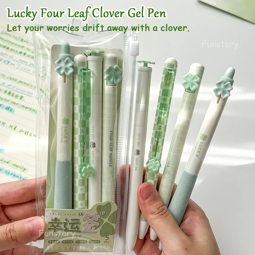 4 Pack Lucky Four Leaf Clover Gel Pen 0.5mm Quick-Dry Cute Stylish Signature Pens for School Office Writing Supplies
4 Pack Lucky Four Leaf Clover Gel Pen 0.5mm Quick-Dry Cute Stylish Signature Pens for School Office Writing Supplies