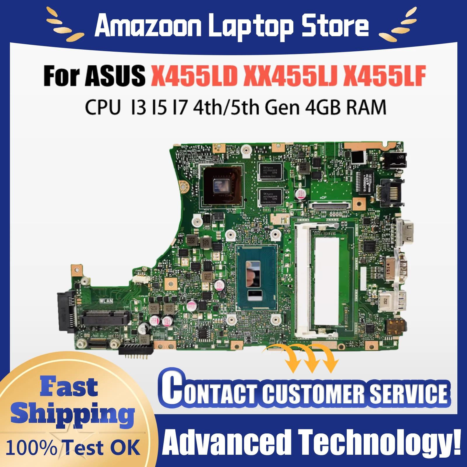 AKEMY X455LJ Материнская плата для ASUS X455LF X455LD X455L A455L F454L X455LA Материнская плата Процессор I3 I5 I7 4-го/5-го поколения 4 ГБ V2G
AKEMY X455LJ Материнская плата для ASUS X455LF X455LD X455L A455L F454L X455LA Материнская плата Процессор I3 I5 I7 4-го/5-го поколения 4 ГБ V2G