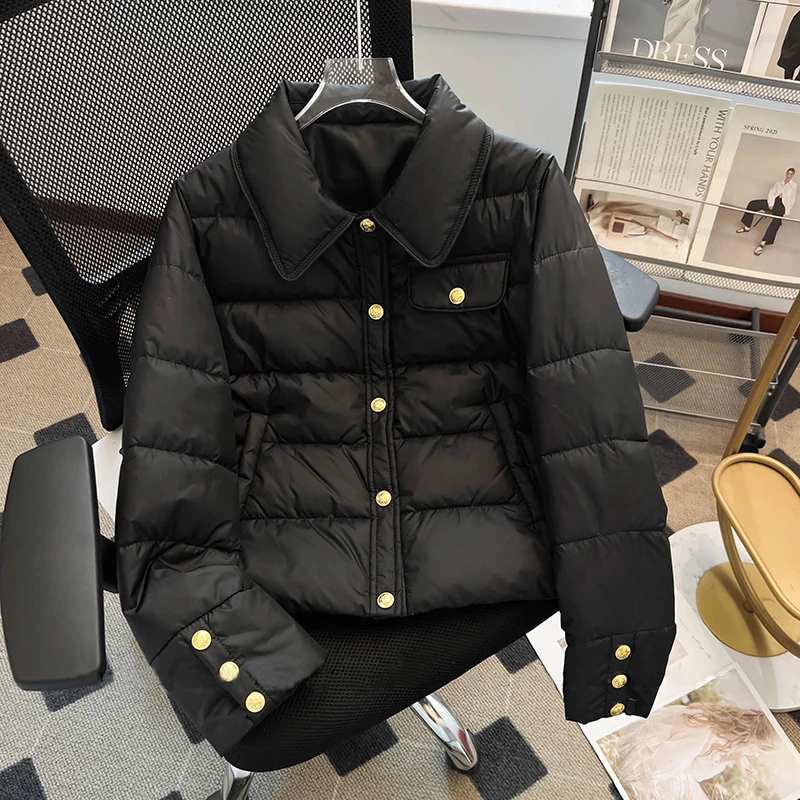 Single Breasted Short Women Puffer Jacket Turn-Down Collar Down Cotton Padded Fashion Coat New Autumn Winter Chic Warm Outerwear
Single Breasted Short Women Puffer Jacket Turn-Down Collar Down Cotton Padded Fashion Coat New Autumn Winter Chic Warm Outerwear