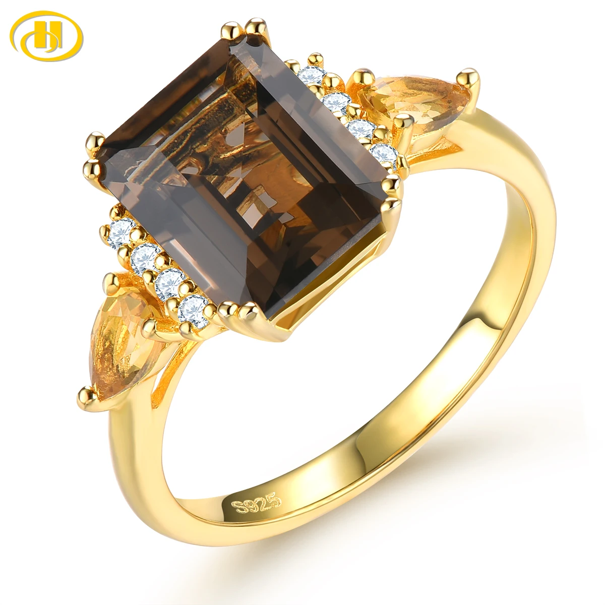 Natural Smoky Quarts Silver Yellow Gold Plated Rings 3.6 Carats Genuine Citrine Women's Classic Style S925 Fine Jewelry
Natural Smoky Quarts Silver Yellow Gold Plated Rings 3.6 Carats Genuine Citrine Women's Classic Style S925 Fine Jewelry