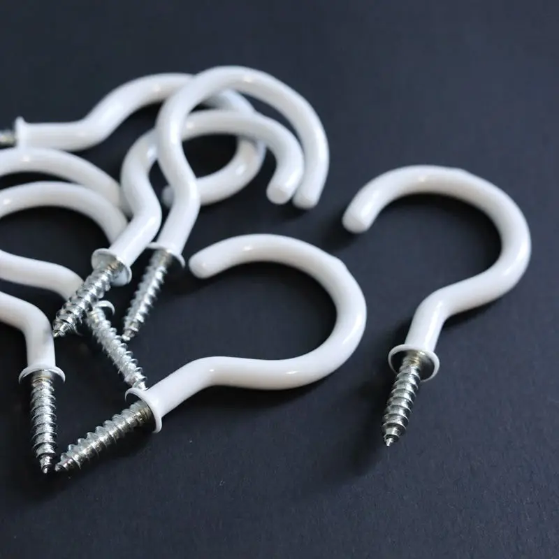 12pcs Metal antirust plastic coated white cup hook opening question mark light tapping eye bolts hook smallpox wall screws
12pcs Metal antirust plastic coated white cup hook opening question mark light tapping eye bolts hook smallpox wall screws