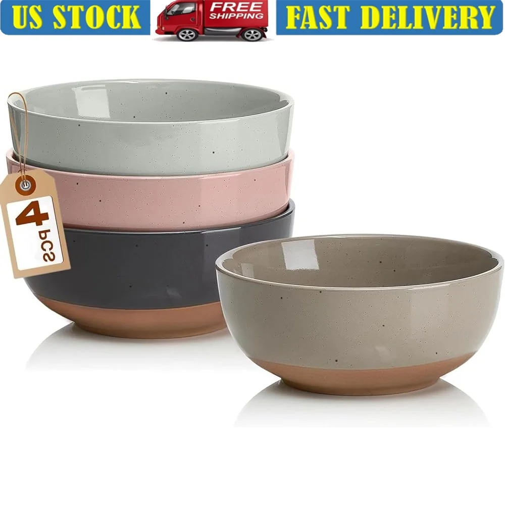 Ceramic Bowls Set of 4 Multi-Purpose Dishwasher Microwave Safe Cereal Soup Salad Serving Bowls Stackable Vintage Design Family
Ceramic Bowls Set of 4 Multi-Purpose Dishwasher Microwave Safe Cereal Soup Salad Serving Bowls Stackable Vintage Design Family