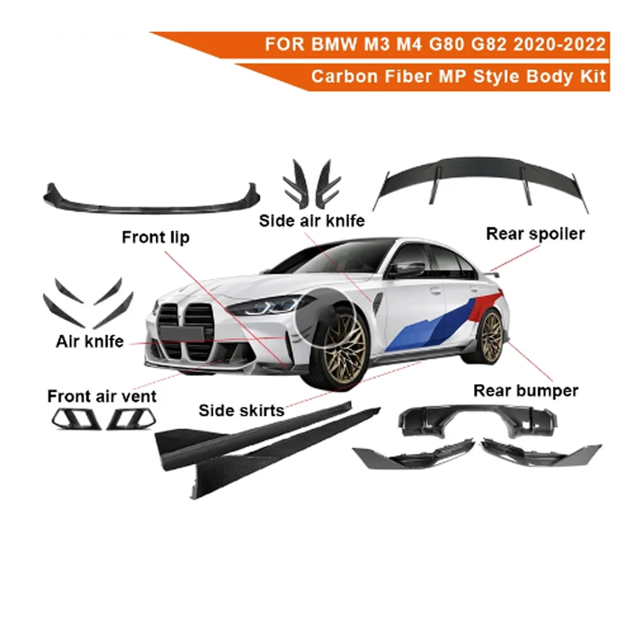 High Quality Carbon Fiber MP Style Body Kit For BMW M3 M4 G80 G82 G83 2021+ Upgrade Conversion MP Style Aerodynamic Kit
High Quality Carbon Fiber MP Style Body Kit For BMW M3 M4 G80 G82 G83 2021+ Upgrade Conversion MP Style Aerodynamic Kit