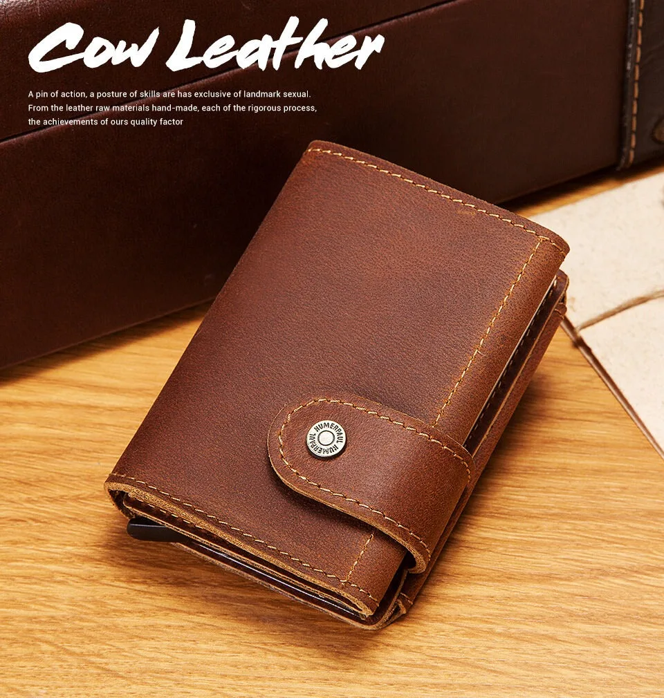 【Genuine Cow Leather】HUMERPAUL Brand Men's Wallet Credit Card Cover Retro RFID Anti-Theft Coin Pocket Male Fashion
【Genuine Cow Leather】HUMERPAUL Brand Men's Wallet Credit Card Cover Retro RFID Anti-Theft Coin Pocket Male Fashion