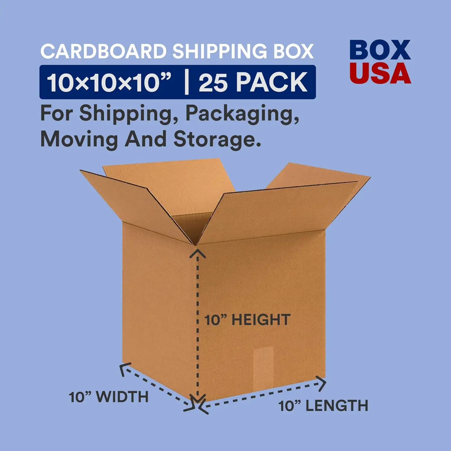 BOX USA B101010SK Corrugated Boxes, 10" L x 10" W x 10" H, Kraft (Pack of 500)
BOX USA B101010SK Corrugated Boxes, 10" L x 10" W x 10" H, Kraft (Pack of 500)