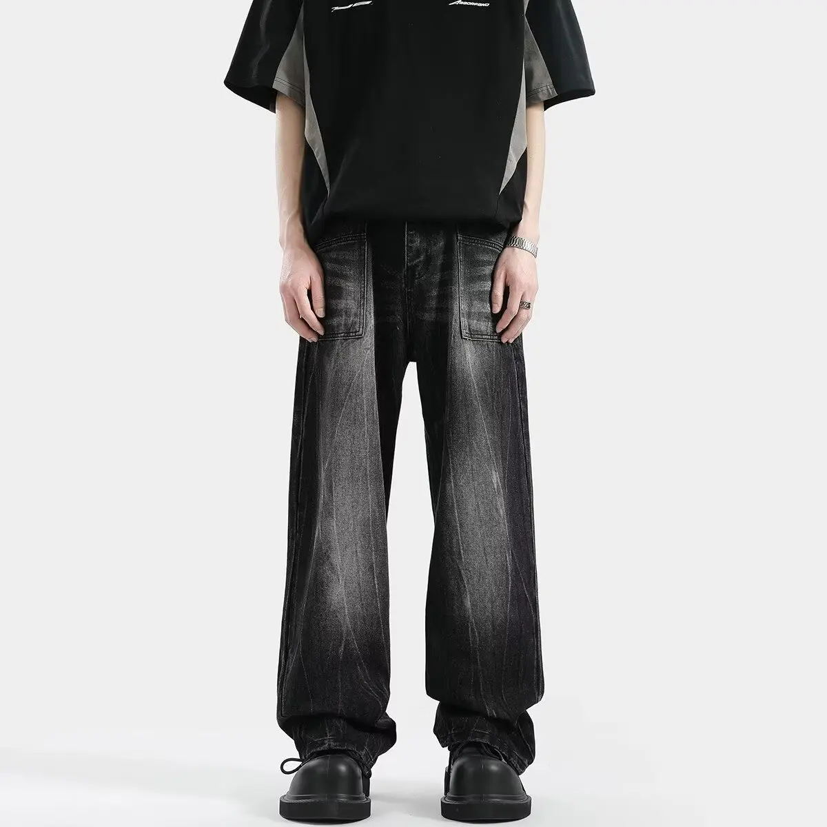 American High Street Men's adual Waed Denim Jeans CleanFit Straight Leg Dra Micro Flare Long Trousers
American High Street Men's adual Waed Denim Jeans CleanFit Straight Leg Dra Micro Flare Long Trousers