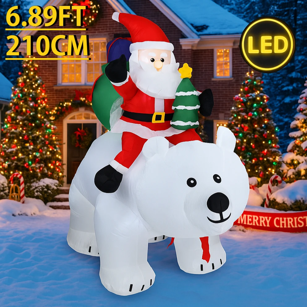 2.1M Giant Christmas Inflatable Toy Bear Santa Claus Built-in LED Lights Yard Party Decoration Home Ornament Holiday Supplies
2.1M Giant Christmas Inflatable Toy Bear Santa Claus Built-in LED Lights Yard Party Decoration Home Ornament Holiday Supplies