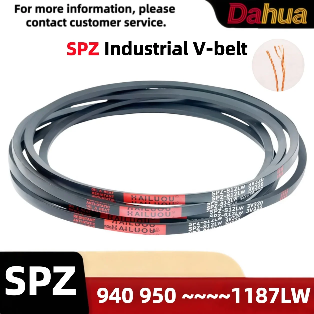 SPZ 940~1187LW Rubber V Belt 9.7x8mm Heat Oil Resistant High Power Industrial Transmission Belts Narrow Wedge Low Stretch Ultra
SPZ 940~1187LW Rubber V Belt 9.7x8mm Heat Oil Resistant High Power Industrial Transmission Belts Narrow Wedge Low Stretch Ultra
